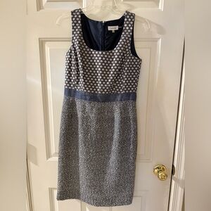Calvin Klein Blue and White Dress with multi texture patterns